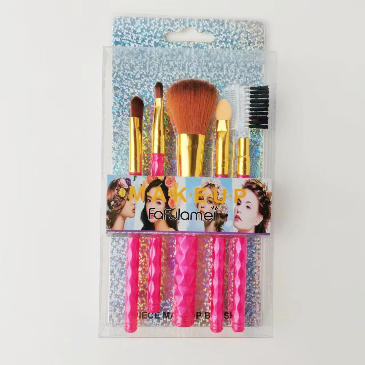 Comercio exterior 5 cepillo de maquillaje conjunto de cepillo de diamantes cepillo de blush cepillo de cejas cepillo de pestañas herramientas de maquillaje buenas cosas