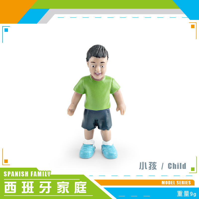 Simulación familia española figura modelo abuelo abuela Mamá y Papá niños y niñas mesa de arena muñeca decoración juguete