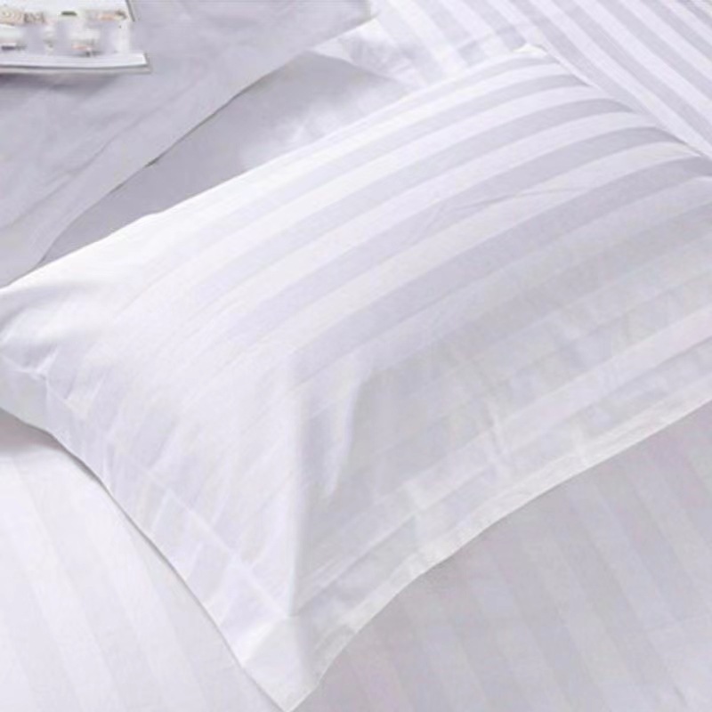 Five-star hotel guesthouse satin trim hotel supplies thick white silk pillowcases hotel linen manufacturer