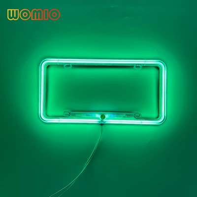License plate holder/license plate holder license plate frame neon tube - green