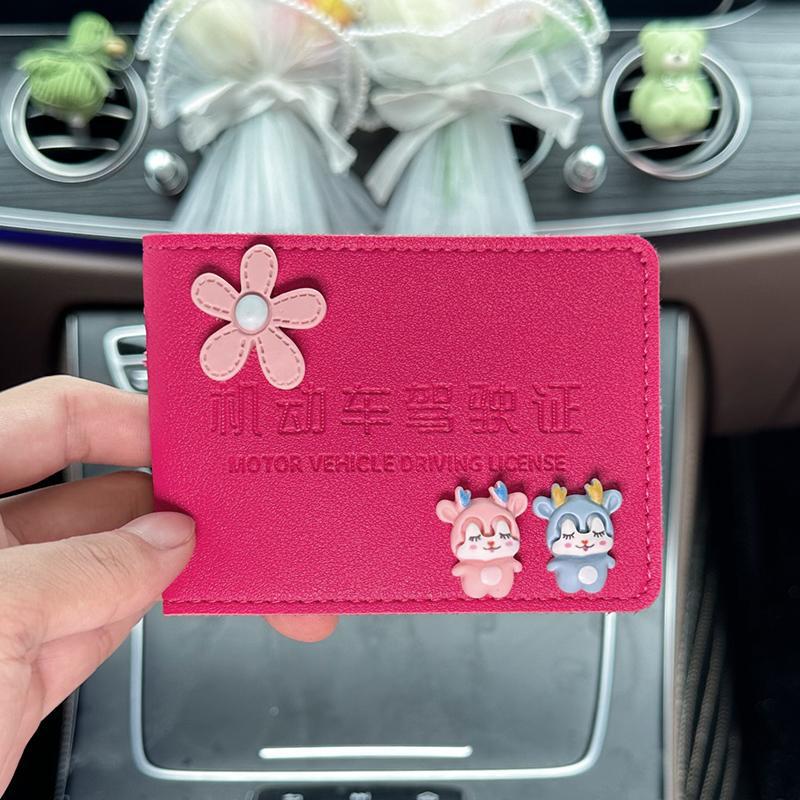 Licencia de conducir de automóvil de alta calidad, funda para tarjeta, funda de cuero, licencia de conducir femenina, personalidad creativa, funda protectora para licencia de conducir, bolsa de seis posiciones para tarjetas