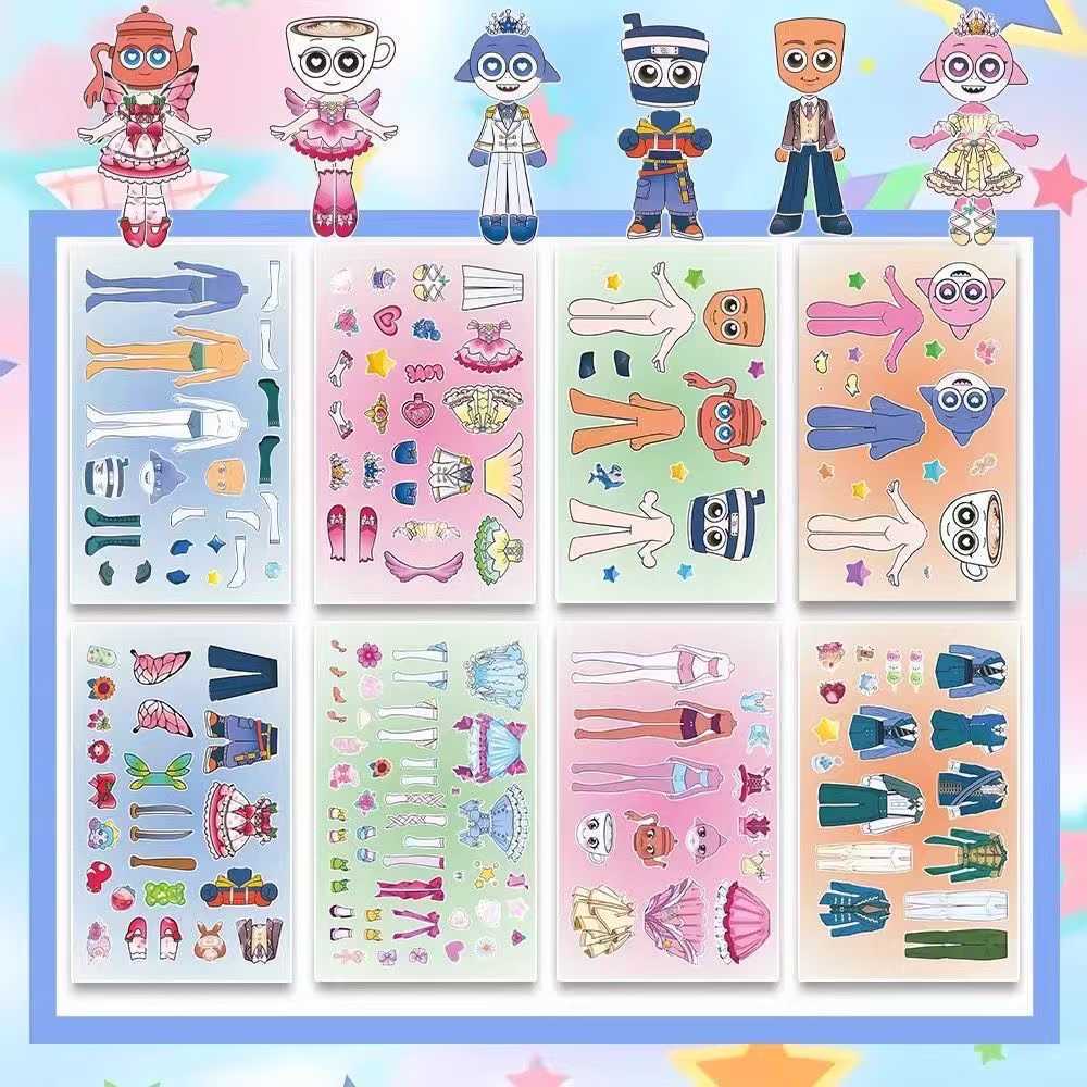 Caja de ritmo de cambio de pegatinas con rompecabezas para niños cuentas de mano para chicas DIY juguetes divertidos descomprimidos a mano