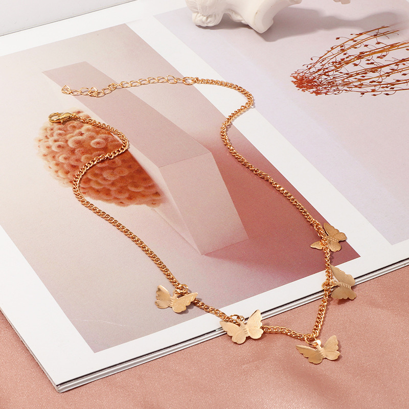 Plating Design Simple Style Butterfly Alloy Plating Women's Necklace