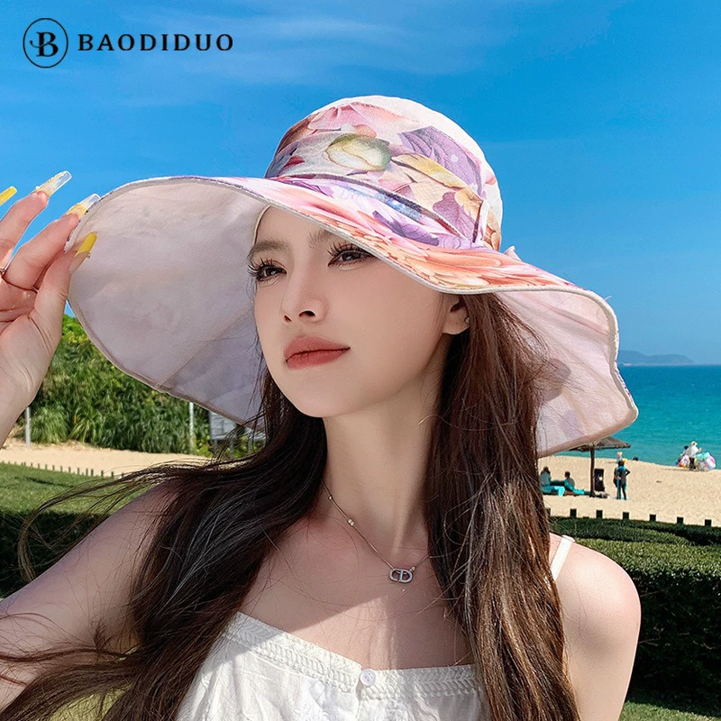 Летний солнцезащитный крем большой шляпа пляжный солнцезащитный козырек модный темперамент цветочный бант шляпа солнцезащитный крем шляпа