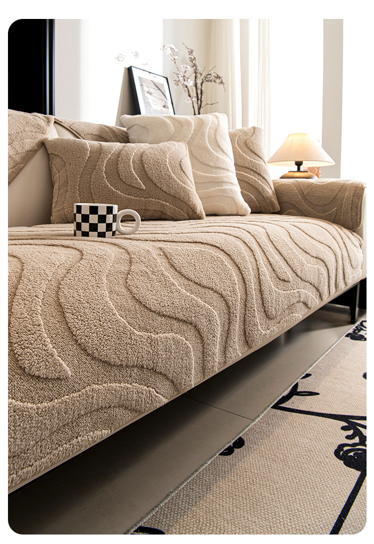 Simple Style Solid Color Plush Sofa Covers Couch & Sofa Decor display picture 5