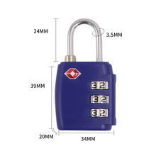 TSA102密码锁箱包旅行拉杆箱安全挂锁出国海关专用安检行李海关锁