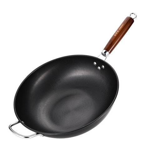 Wok, traditional iron pot, official flagship, old-fashioned wok, household non-stick pan, uncoated gas stove, dropshipping