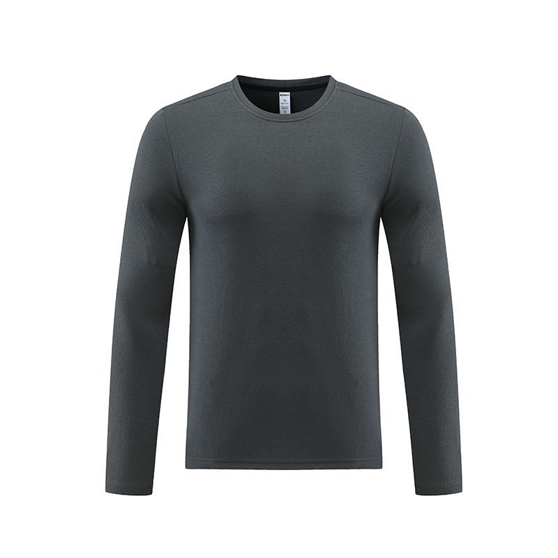 2022 Otoño e Invierno de color sólido de los hombres de manga larga Camiseta de los hombres de moda de los deportes juveniles suéter casual Camisa de fondo superior de los hombres