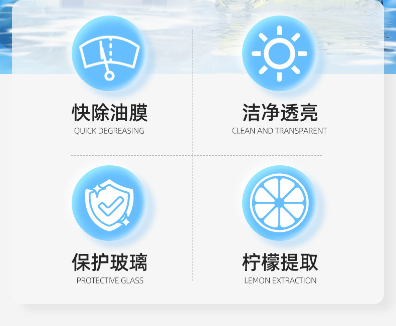 Car Oil Film Remover Glass Cleaner, All-Season Use, Oil Film Removal, Stain Removal, Coating, Rain and Frost Protection, Windshield Cleaning Fluid