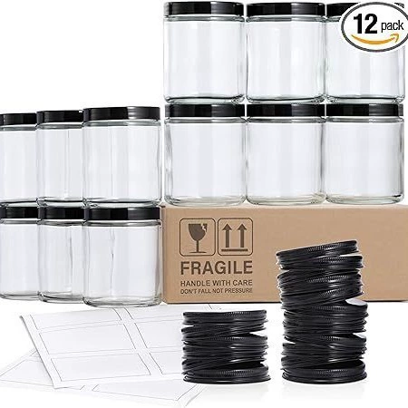 Blue 250ml Glass Candle Jar with Lid for Aromatherapy DIY Candles - Sealed Jar, Glass Container