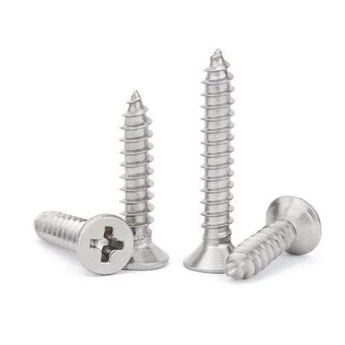 Factory Direct Sale 304 Stainless Steel Self-Tapping Screws Cross Counterbored Screws Wood Screws Extended Flat Head M3 M4 M5 M6