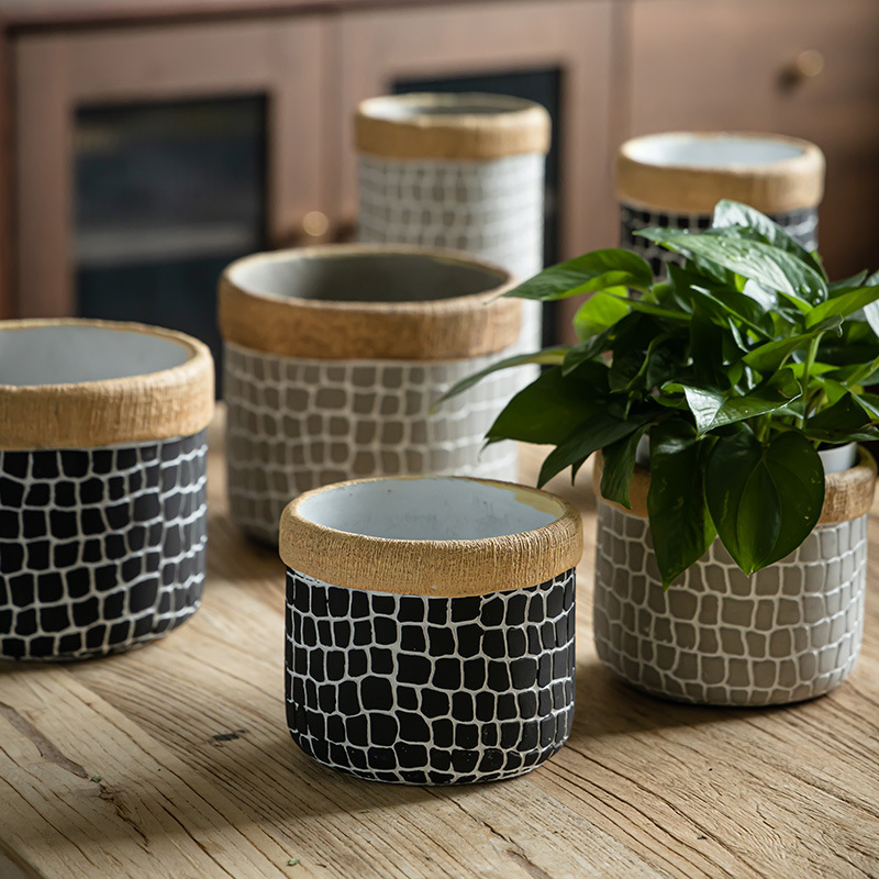 Estilo retro redondo verde rábano suculento flor placa creativa verde planta placa interior escritorio balcón bonsai purificación aire ligeramente defecto