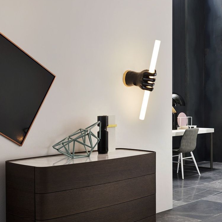 Diseñador de cabecera de cama hotel comercial minimalista diseño de pasillo de arte lámpara de pared lámpara de pared creativa dormitorio pasillo pared de fondo
