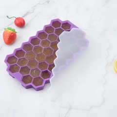 廠家直供食品級37硅膠蜂窩形冰格帶蓋DIY冰塊模型夏季夏天