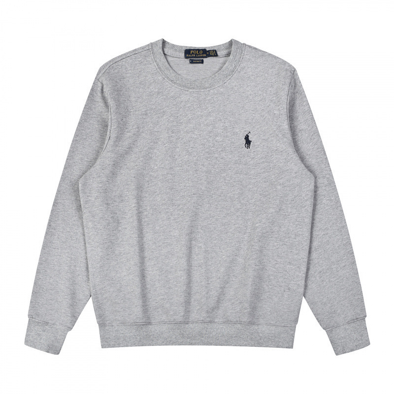 Round neck gray navy label