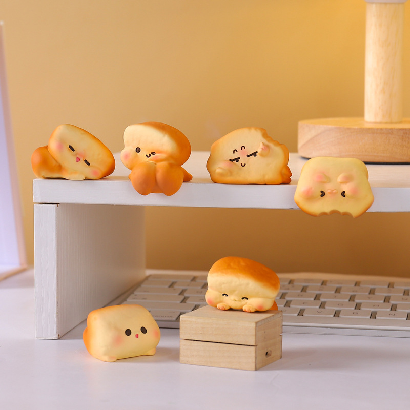 New cartoon figurine, "Bread King's Afternoon," a creative desktop ornament and car decoration, available for wholesale