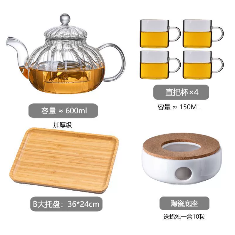 Tea set, teapot, glass tea cup, filter