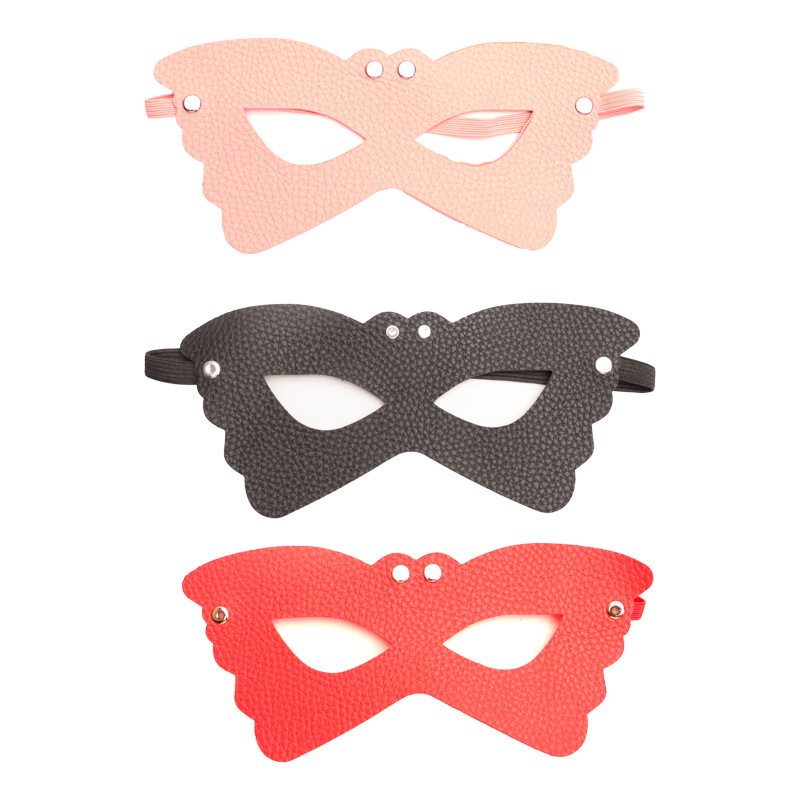 Butterfly Eye Mask PU Leather Blindfold for Couples Sensory Play — detail image 1