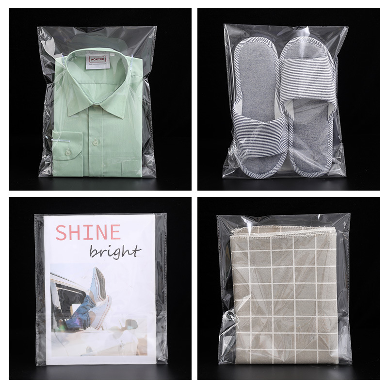 Wholesale opp bags, clothing shirts transparent packaging bags plastic ziplock bags printed self-adhesive bags