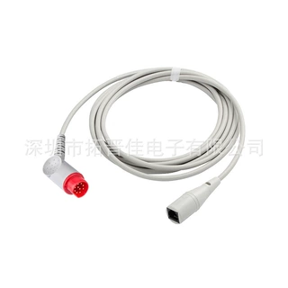 适用西门子10针有创血压电缆转尤它/BD/爱德华等压力传感器连接线
