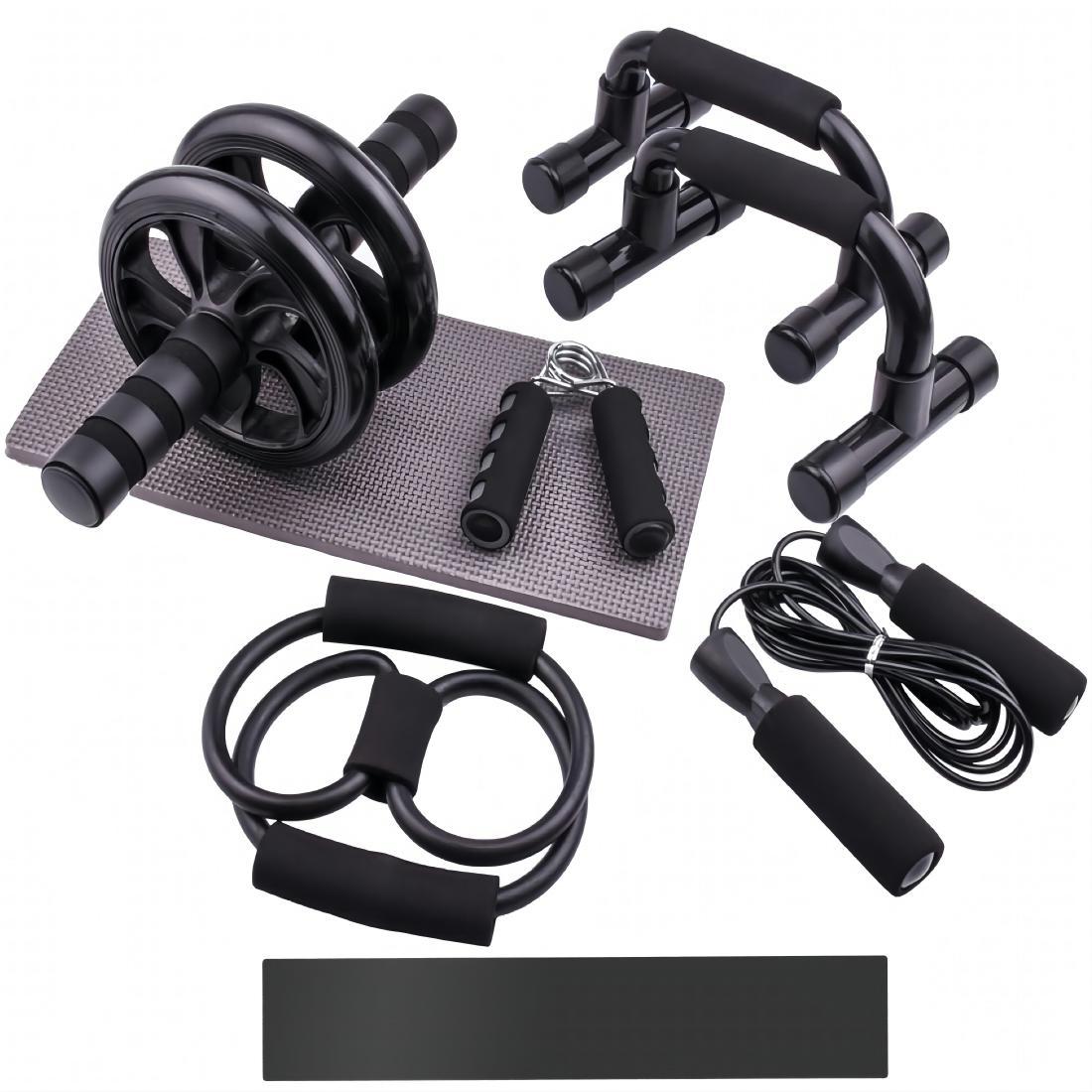 Cross-border foreign trade abdominal wheel push-ups home combination set multi-functional sports comprehensive training fitness 7-piece set