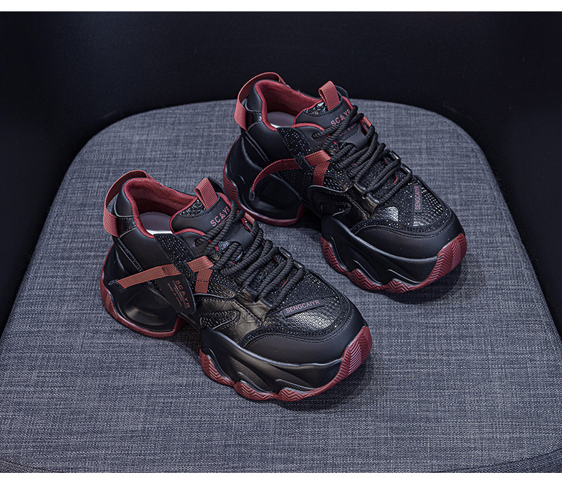 Giày sneaker nữ đế dày platform tăng chiều cao phong cách thể thao thời trang xuân hè 2026 — M2707 màu chì, M2707 màu be, M2707 màu đen chi tiết 29