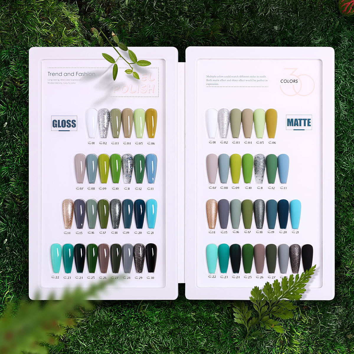 Como verde bosque salvaje esmalte de uñas pegamento 2023 nueva manicura blanca 30 verde botella serie salón dedicado traje