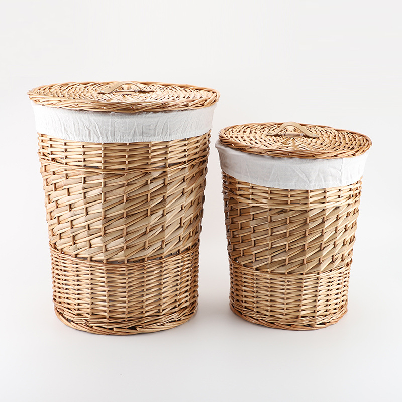 Fábrica en stock cesta de ropa de mimbre con tapa dormitorio ropa sucia cesta de almacenamiento cama y desayuno dormitorio misceláneas caja de almacenamiento de juguete