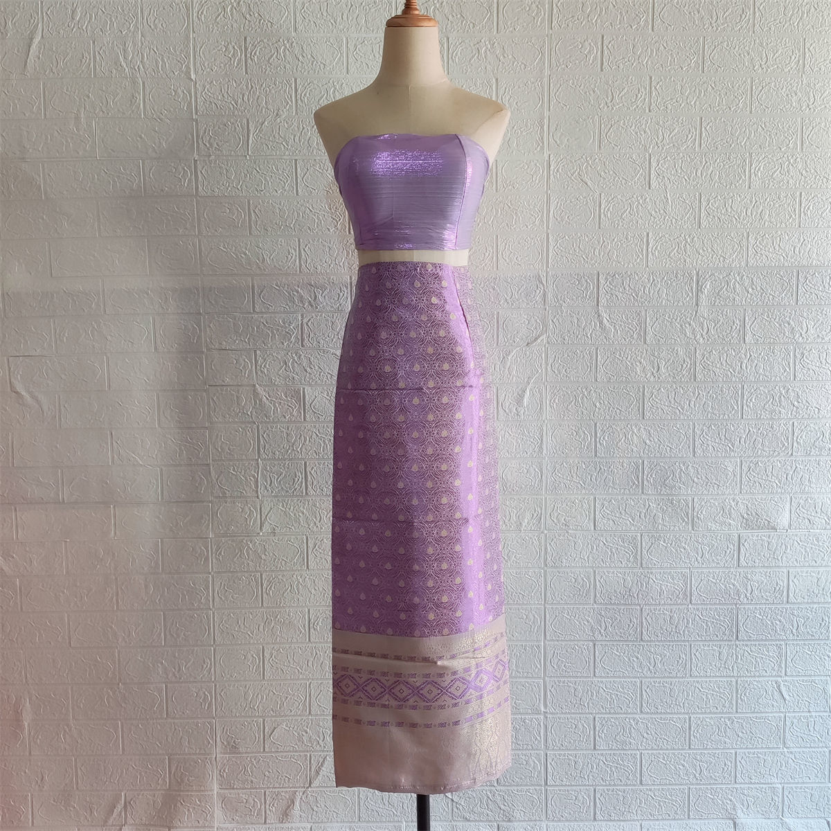 B4 purple skirt two-piece set only includes breast-wrap skirt