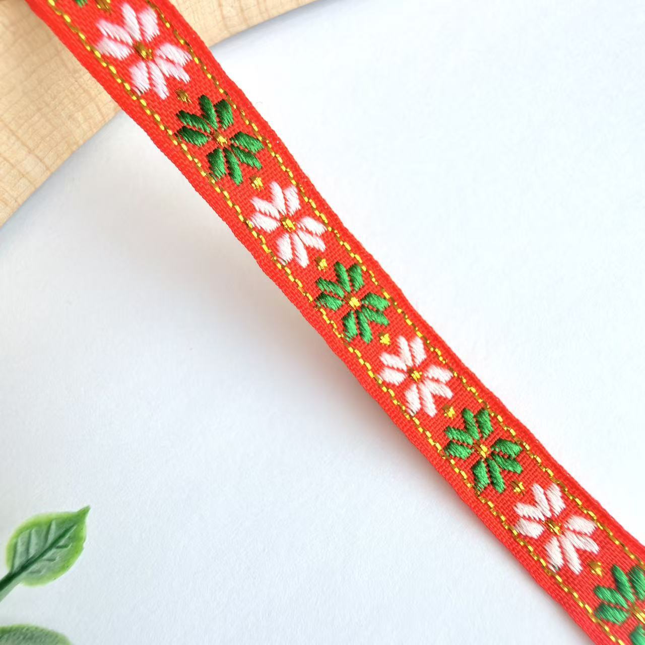 Cinta Jacquard de Estilo Étnico de 1 cm, Nylon, Decorativa, para Ropa y Manualidades image 30