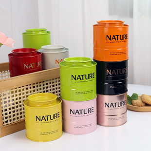in stock free shipping stacked cans round tinplate tea cans solid color scented tea cans gift packaging can be small batch DIY