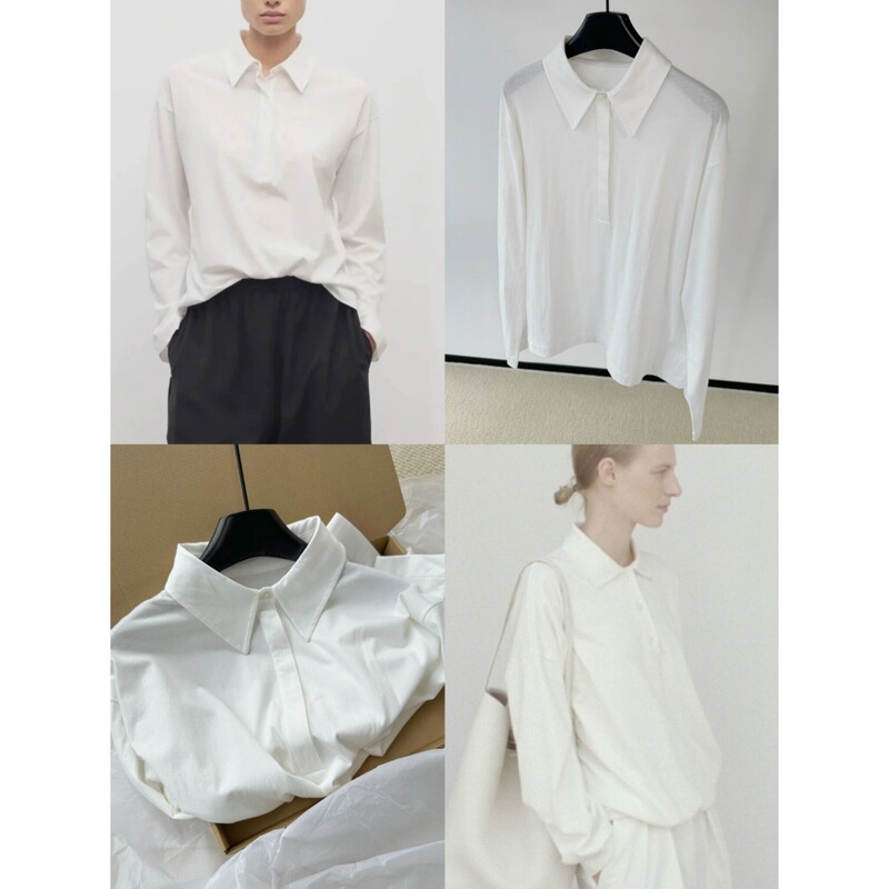 Skin-Friendly as if Nothing, Ultra-Soft High-Count Linen-Feel Combed Cotton-Feel Polo Collar, Lightweight and Versatile Long-Sleeved T-Shirt for Women in Autumn Skin-Friendly as if Nothing, Ultra-Soft High-Count Linen-Feel Combed Cotton-Feel Polo Collar, Lightweight and Versatile Long-Sleeved T-Shirt for Women in Autumn