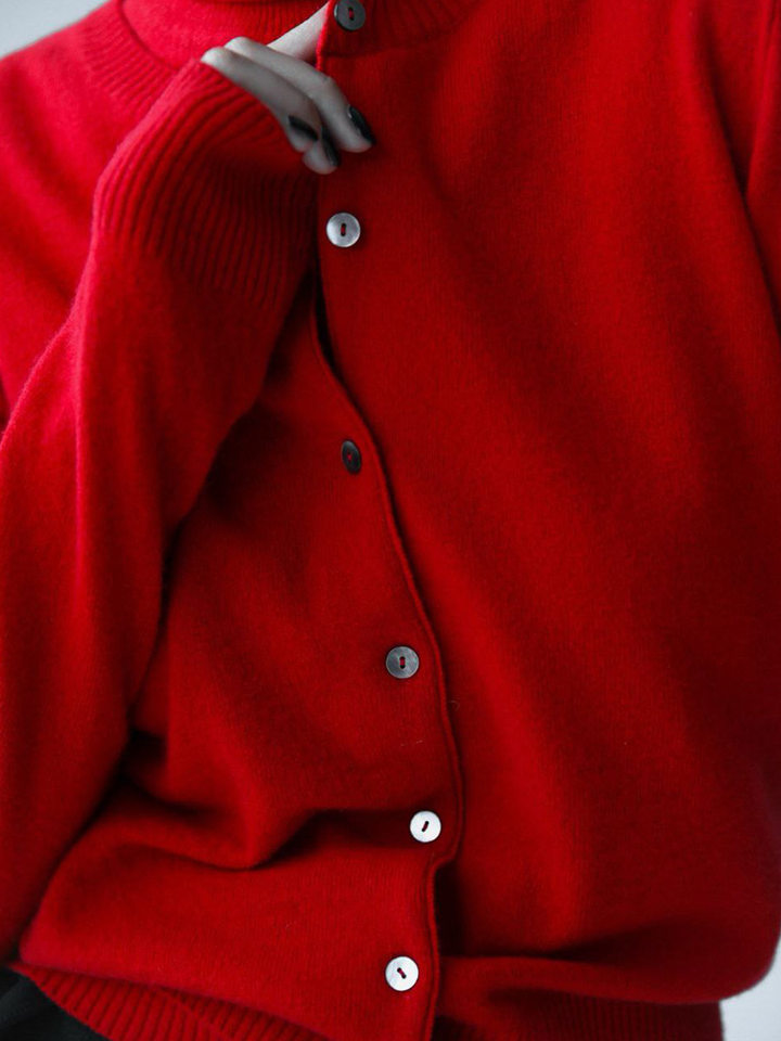 Bộ áo len dệt kim nữ cổ cao không tay kèm áo cardigan dáng suông — Áo vest màu nâu, Áo vest màu xám đậm, áo vest màu vàng, áo vest màu xanh chi tiết 65