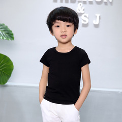 Children's Summer T-shirts 2024 Cotton Men's Short Sleeve T-shirts Children's Plain Color Top Wholesale One Piece Dropshipping Base Korean Version