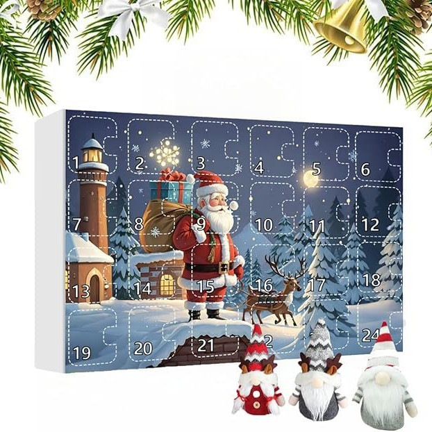 国境を越えたクリスマス小人盲箱カウントダウンぬいぐるみ小人盲箱クリスマス装飾品飾り祝日パーティー|undefined