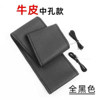 Steering wheel cover Seasons, Genuine Leather - genuine-leather-with-medium-pore-black-stitching-38cm