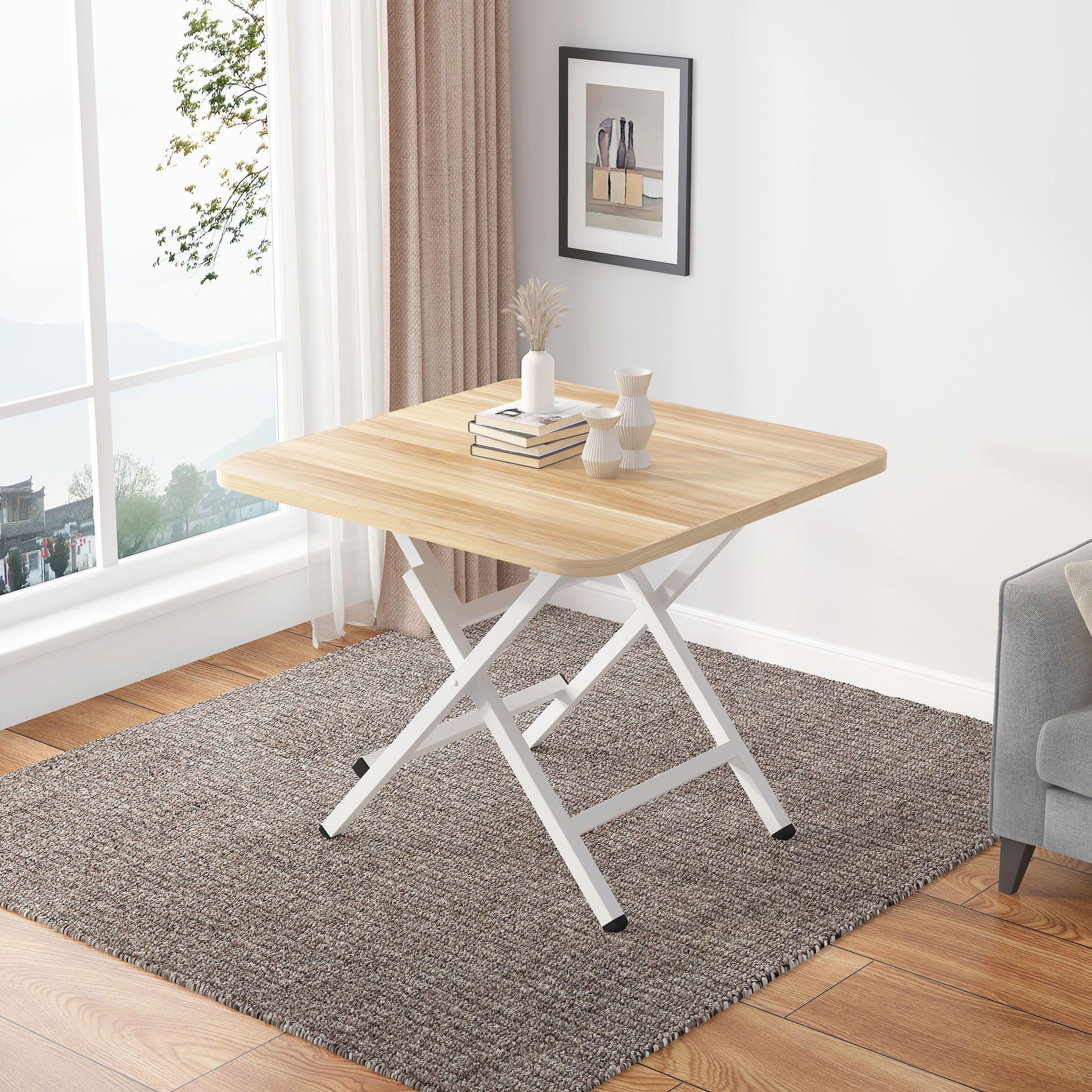 Mesa plegable alquiler de alquiler de mesa de comedor al aire libre portátil mesa de estand simple mesa de comedor casera mesa cuadrada