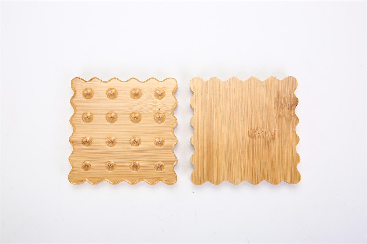 Tic Tac Coaster Bamboo Heat Insulated Tea Coaster Cup Holder Plastic Coaster Wedding Biscuit Shape Personal Water Coaster