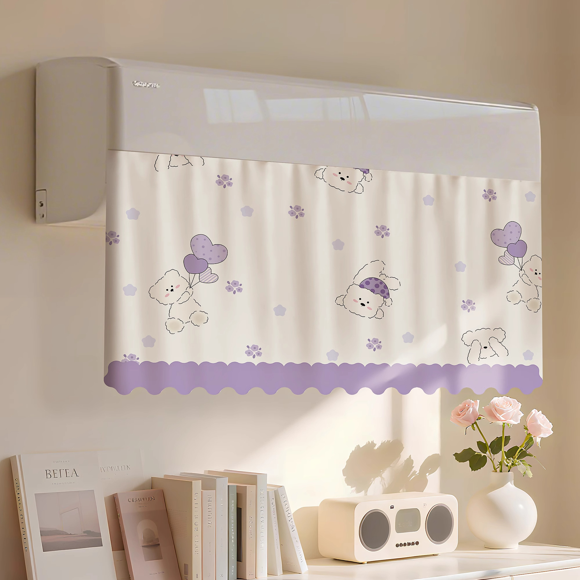 Cortina del parabrisas del aire acondicionado, anti-soplado directo, parabrisas para bebés de confinamiento, salida de aire universal colgante, artefacto de la cubierta de aire acondicionado