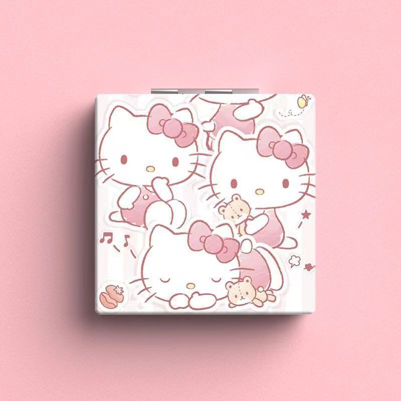 Lindo espejo pequeño Sanrio Kulomi espejo de maquillaje portátil de alto valor espejo de maquillaje portátil dormitorio de estudiantes espejo de maquillaje plegable