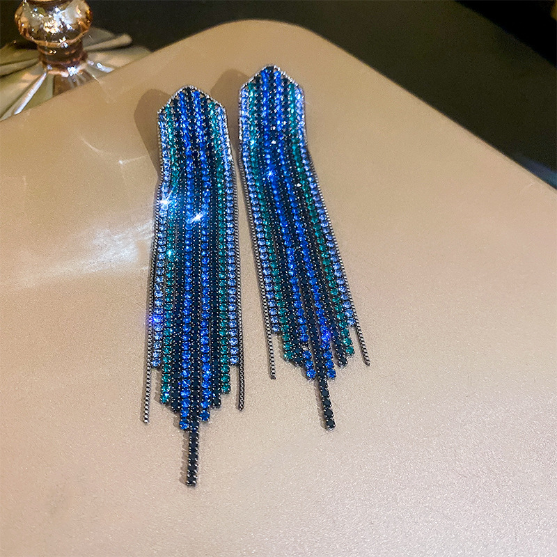 Fashion Tassel Metal Plating Artificial Rhinestones Womenu0027S Earrings 1 Pair