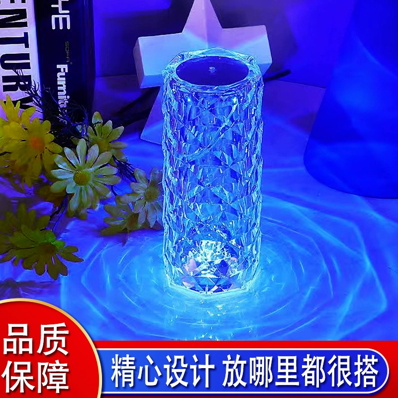 Теплая и уютная настольная лампа в стиле INS, популярная в соцсетях, ночник TikTok, свет для создания атмосферы в ресторане, лампа-бриллиант.