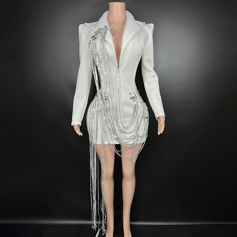 Luxurious Elegant Standing Shoulder Sleeves Suit-style Short Skirt Super Flash Butterfly Design Sense Deep V Sexy Evening Dress Drop Shipping Luxurious Elegant Standing Shoulder Sleeves Suit-style Short Skirt Super Flash Butterfly Design Sense Deep V Sexy Evening Dress Drop Shipping