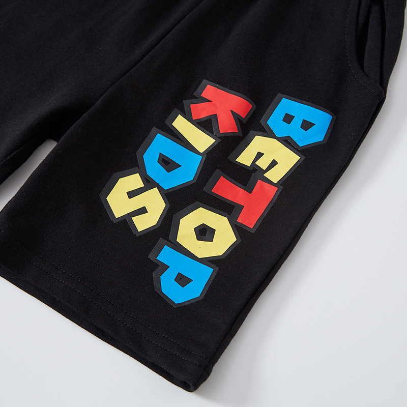 Ser Superior pantalones para niños pantalones de verano para niños pantalones de medio casual para bebés carta de dibujos animados para niños quinta generación de cabello