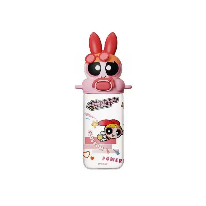 本物のパワーパフガールズ子供用ウォーターカップ夏かわいい高価値ストローカップ学生学校ポータブルケトル|undefined