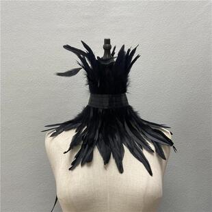 Amazon Halloween Show Ball Feather Scarf Gothic Style Scarf Cosplay Party Costume Accessories