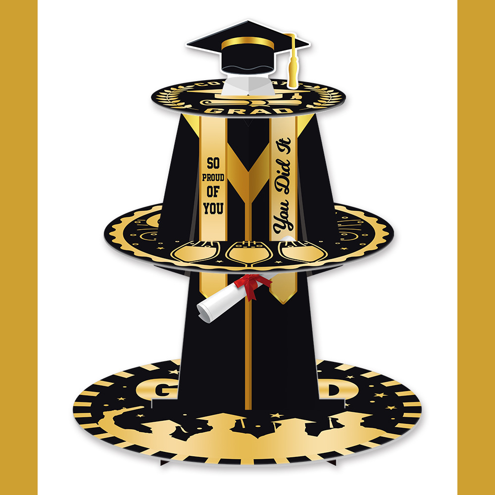 Cross-Border New Graduation Season Party Decoration Multi-Layer Cake Holder Graduation Decoration Dessert Arrangement Props Cake Stand
