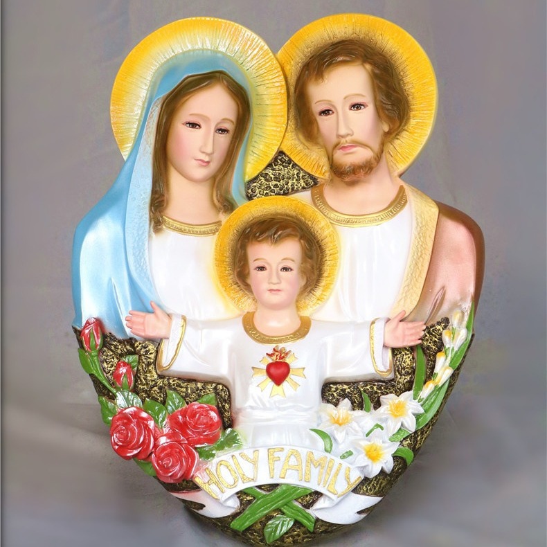 Cross-border 50 * 38cm Sagrada Familia tres botones colgante estatuas de la iglesia de la casa decoración de la figura principal sala de estar