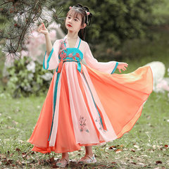 Children's Hanfu, Autumn and Tang suits, improved dresses, Chinese-style retro skirts, middle and older children's costumes, catwalk, chest-length