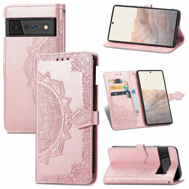 For Google pixel6 with Card Slot Mobile Phone Leather Case Google Pixel 6Pro Flip Leather Embossed Leather Case